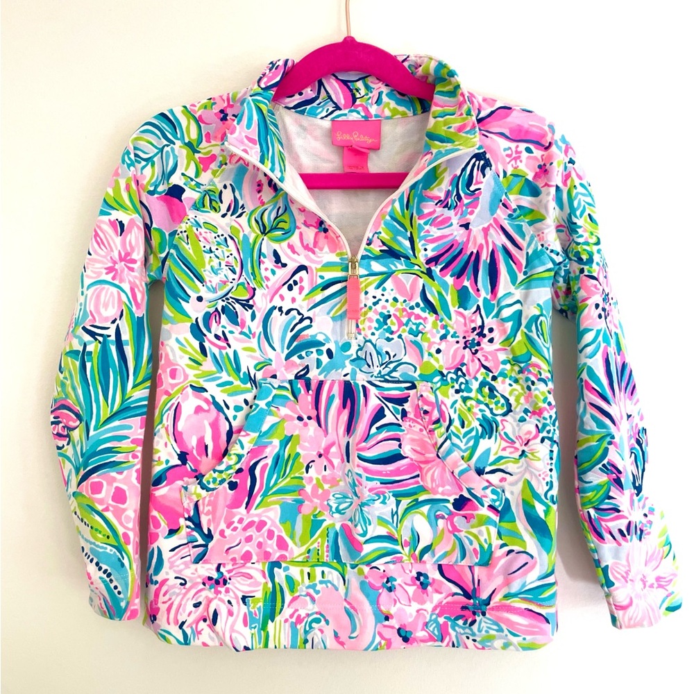 Lilly Pulitzer Tropical Print Zip Pullover Size S (4/5)